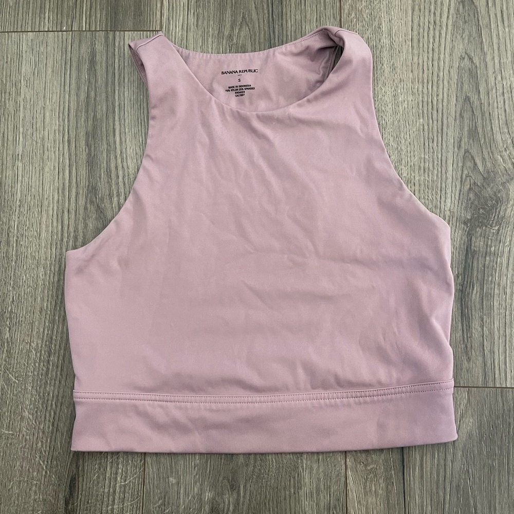 Pink cropped workout tank